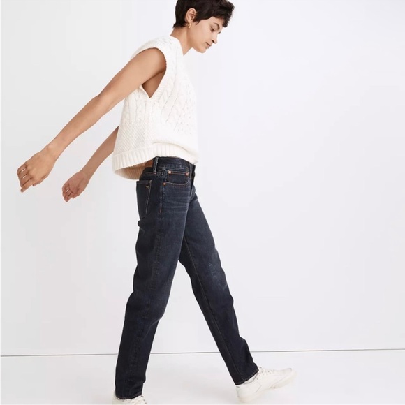 NWT MADEWELL The Low Rise Perfect Vintage Straight Jeans Dark Wash Size 24 - Picture 4 of 12